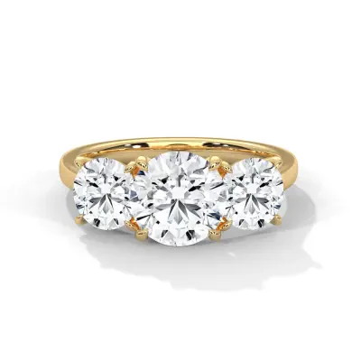 Ariel Round Three-stone Diamond Engagement Ring