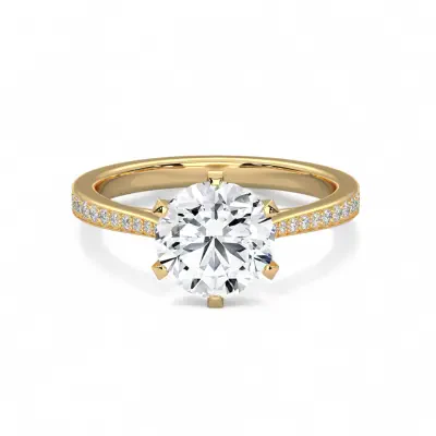 Isla Round Pavé Diamond Engagement Ring