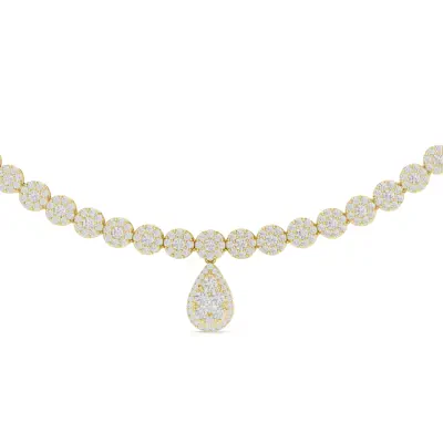 Dolly Round Diamond Cluster Necklace