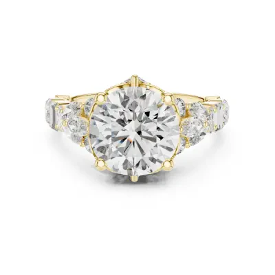 Gill Round Side Stones Engagement Ring